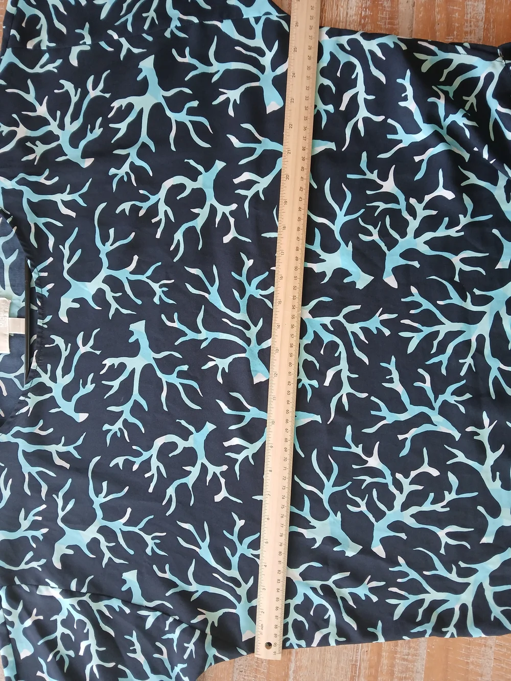 Michael Kors Navy Blue Coral-Print Tie-Hem Top